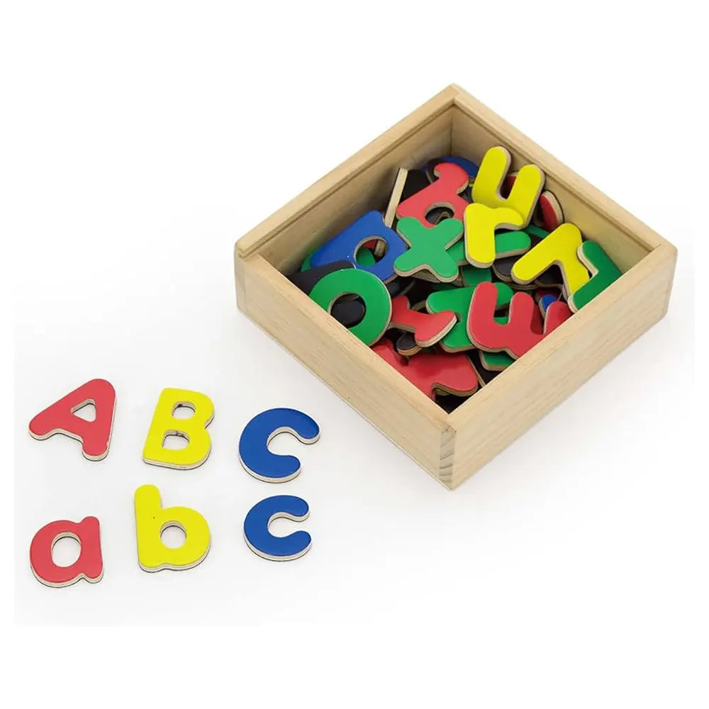 Coffret 52 Lettres Magnétiques Bois Majuscules et Minuscules Viga Toys 3 Ans+