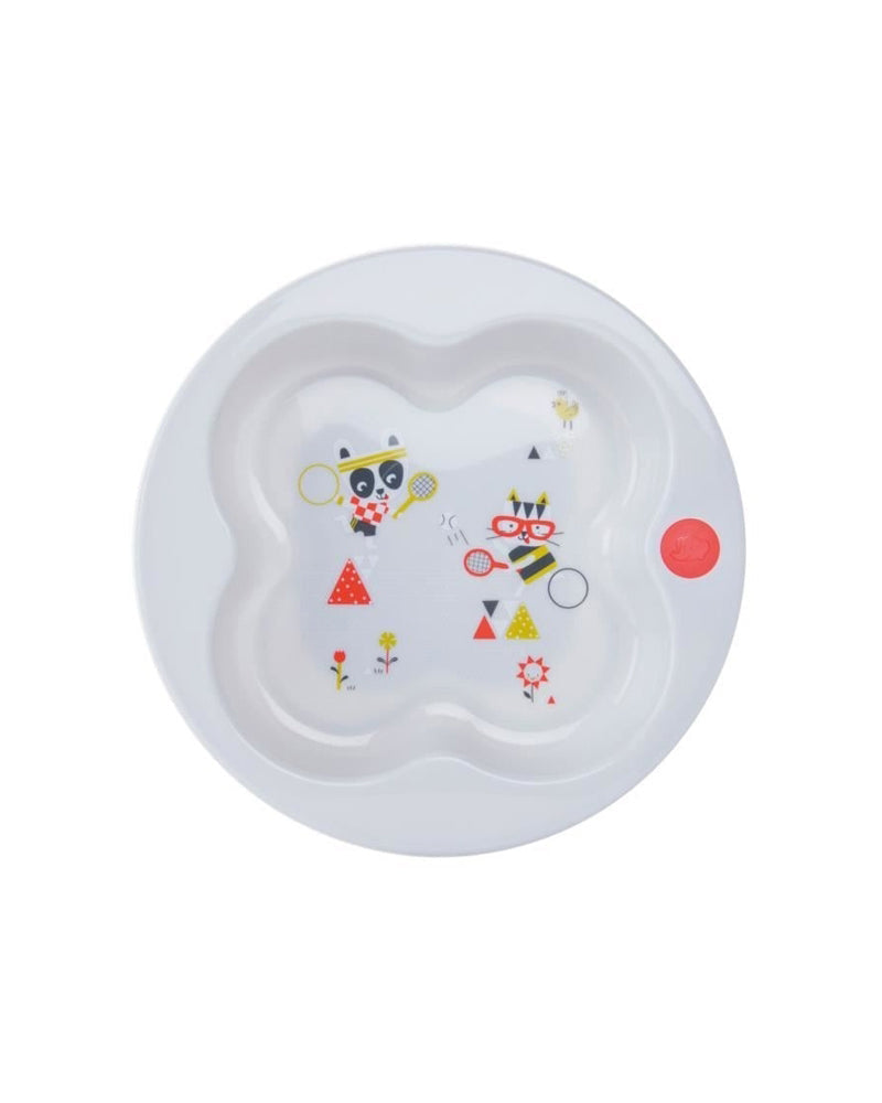 Assiette d’apprentissage trèfle avec couvercle illustré