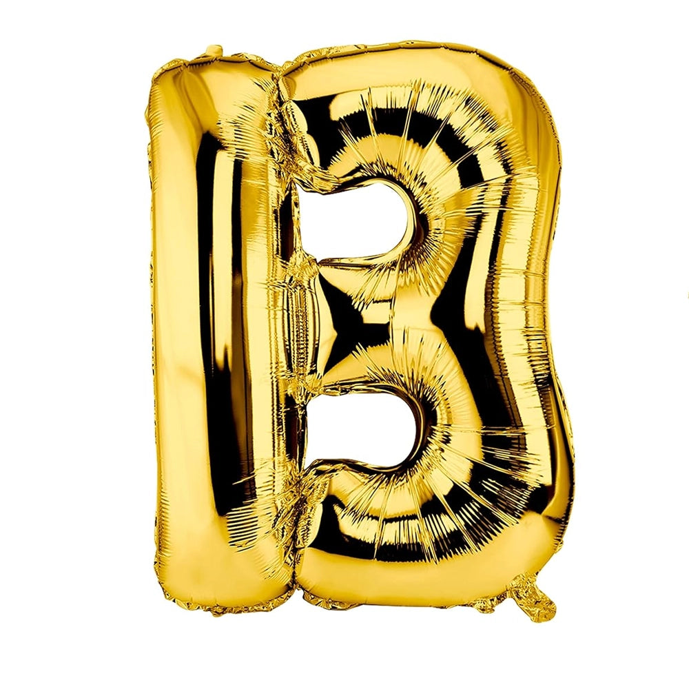 Ballon lettre B doré à finition métallique