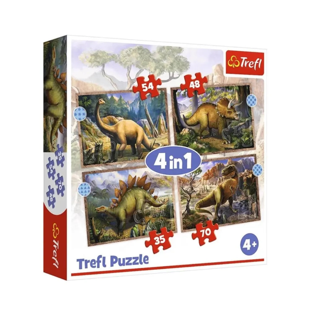 Quatre escapades préhistoriques à assembler — 4 puzzles dès 4 ans