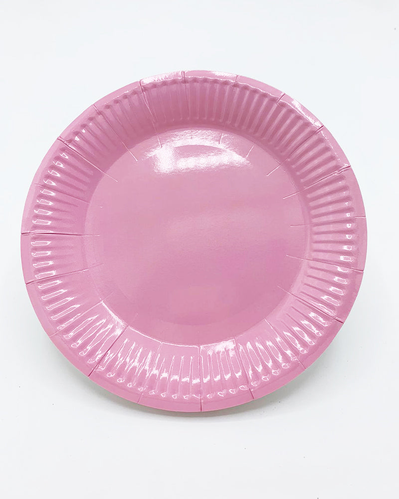 Lot de 10 assiettes rose clair pour table de fête