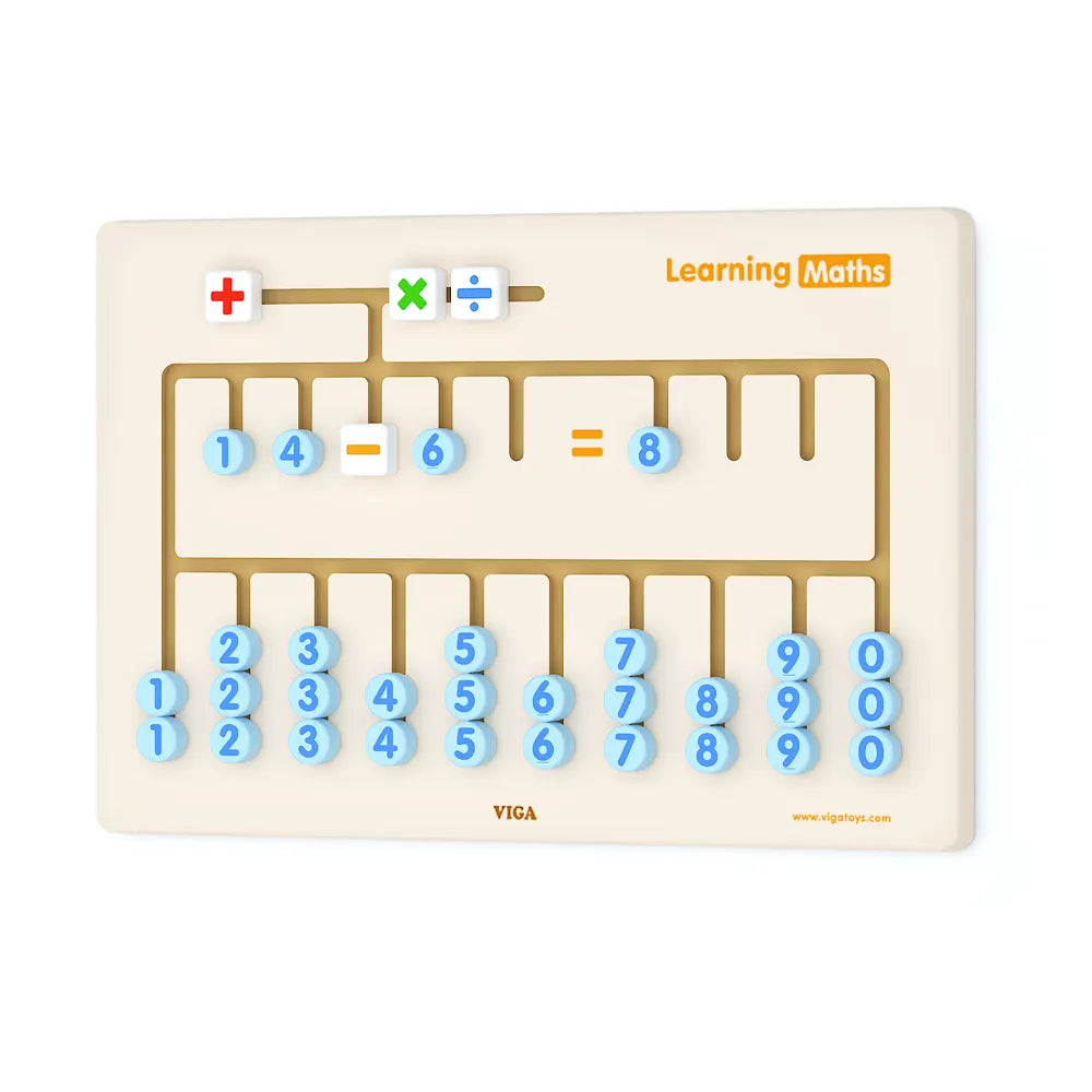 Panneau Mural Apprentissage Maths Bois avec Chiffres Mobiles Viga Toys 3 Ans+