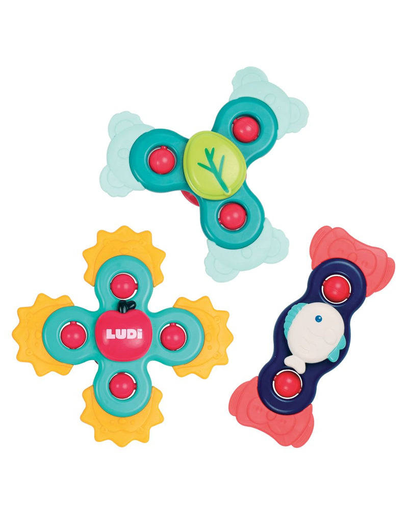 Trio de jouets rotatifs à ventouse Ludi, dès 10 mois