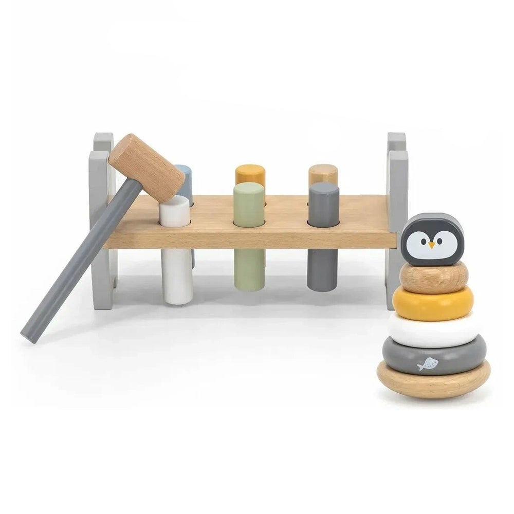 Duo Bois PolarB Marteler et Empiler Pingouin 12M+