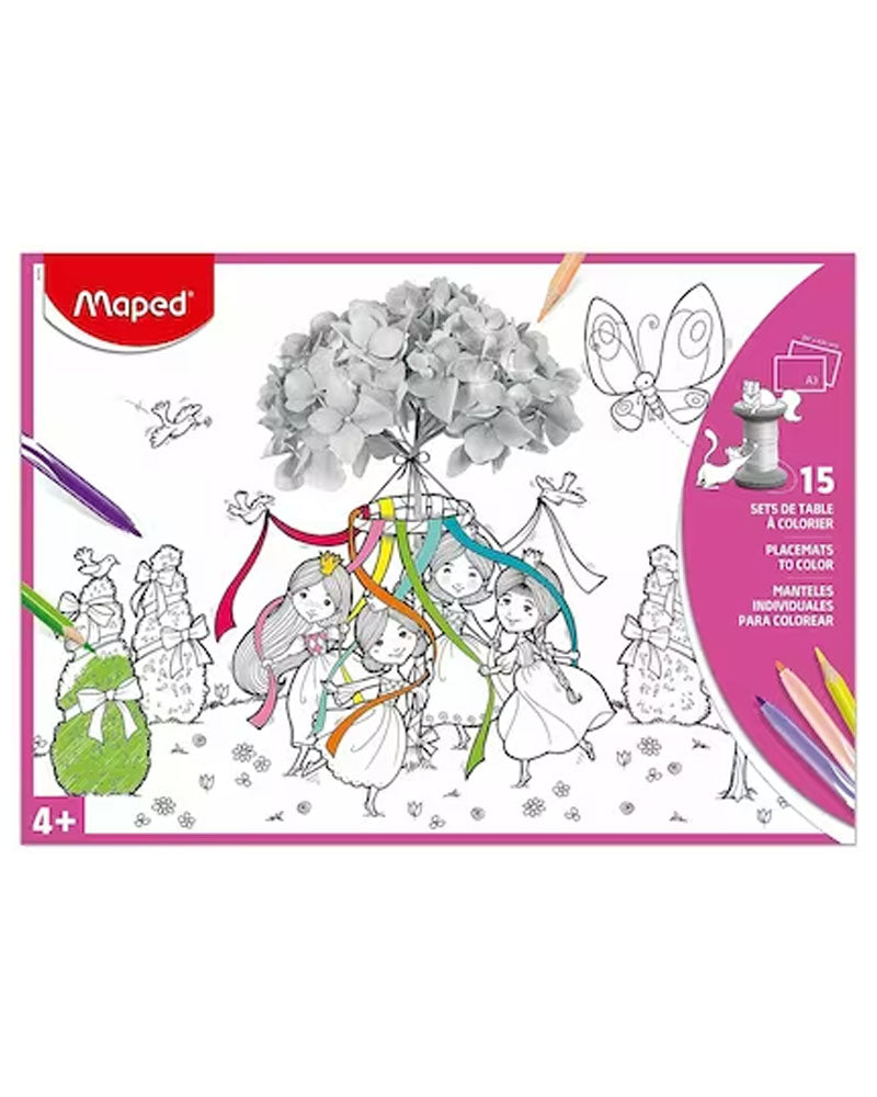 La table devient coloriage : 15 sets illustrés à personnaliser