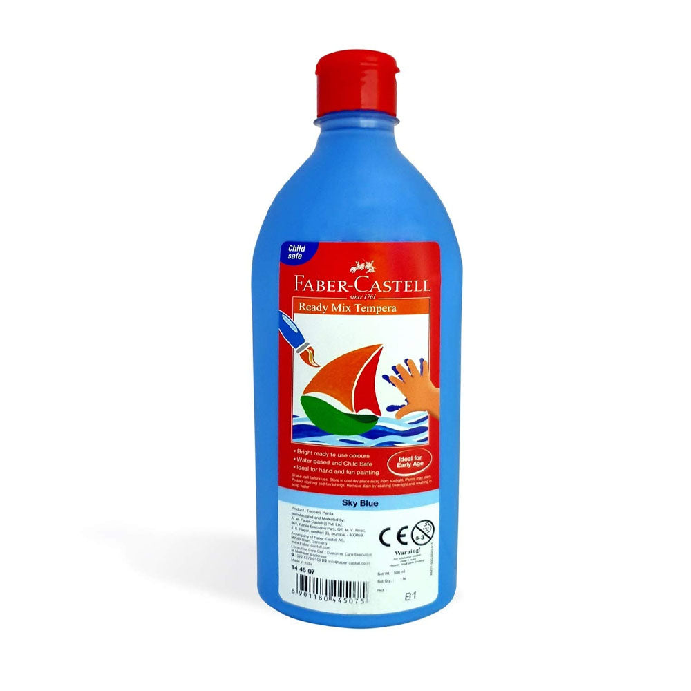 Peinture Gouache Tempera Prête à l'Emploi Bleu Ciel Faber-Castell 500 ml