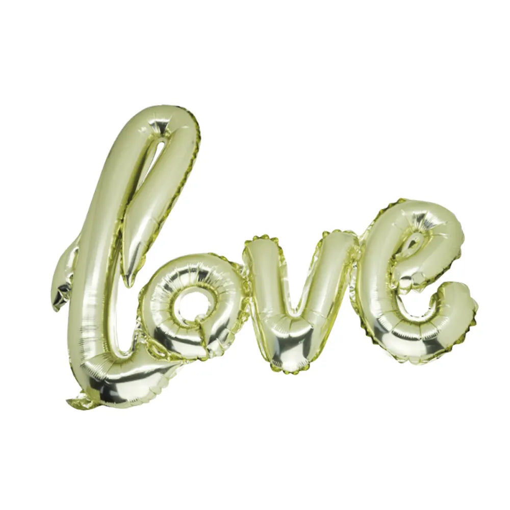 Mot LOVE en ballon aluminium doré pour vos célébrations