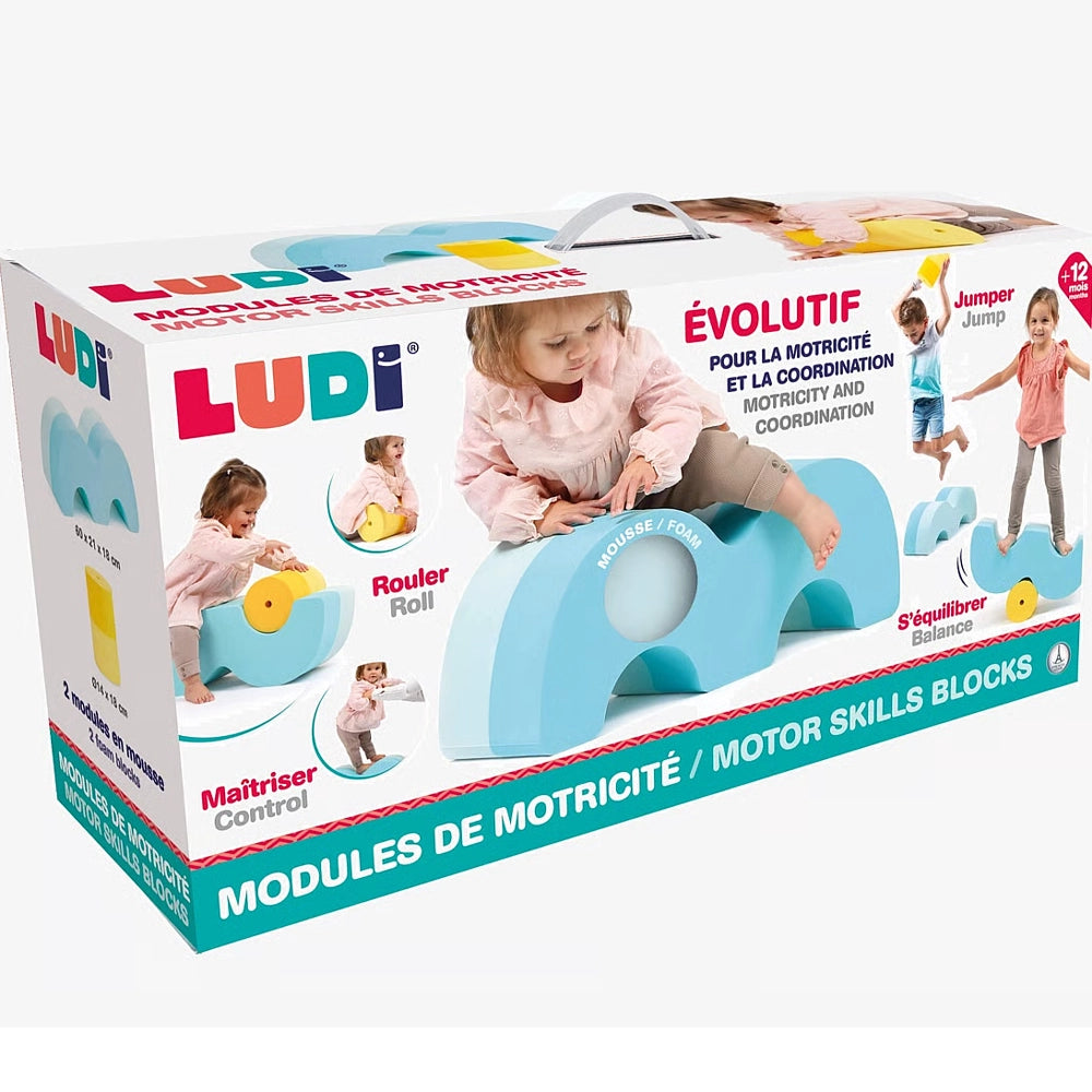 Set Éveil Moteur Mousse 2 Modules Bleu Jaune 12M+