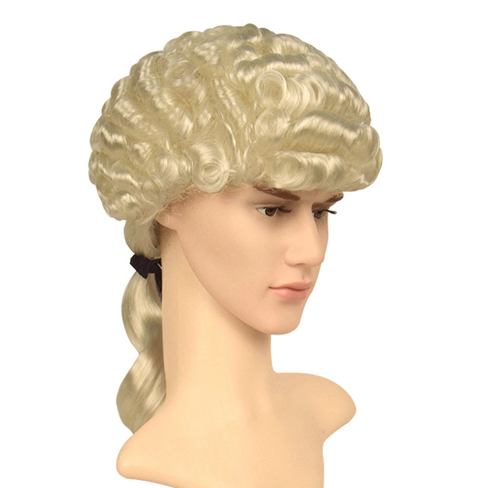 Perruque de magistrat aux boucles blond clair