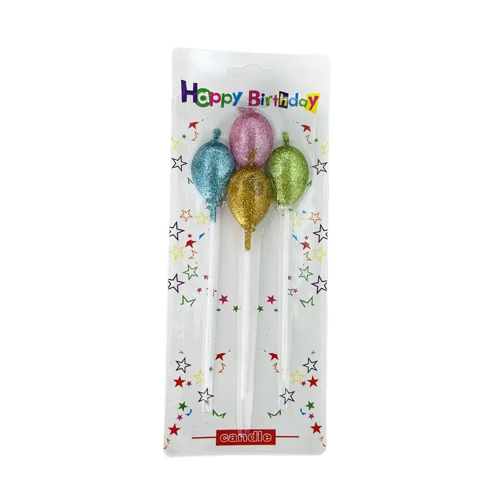 Lot de 4 bougies ballon scintillantes pour gâteau