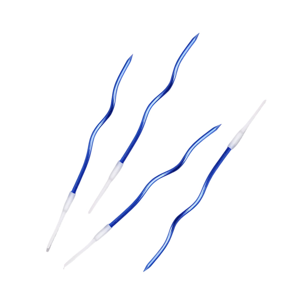 Bougies ondulées bleu profond pour gâteau, lot de 6