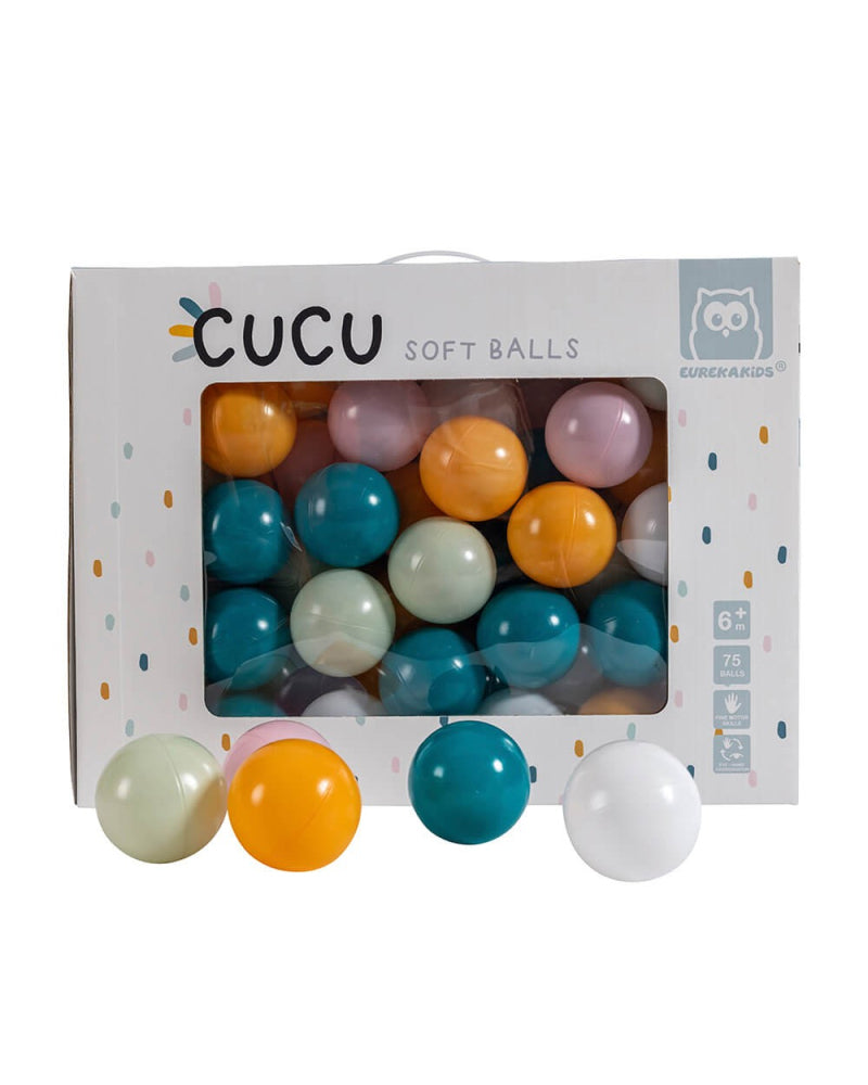 Lot de 75 balles souples multicolores pour bébé dès 6 mois