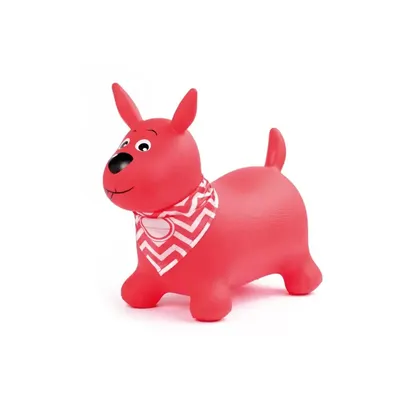 Chien sauteur rouge au foulard personnalisable dès 10 mois