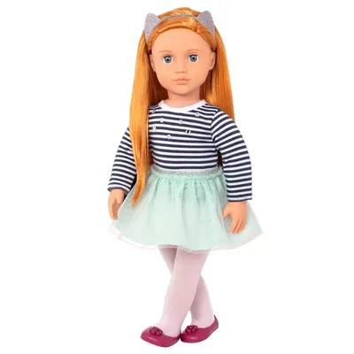 Arlée, poupée rousse de 46 cm au tutu vert d’eau
