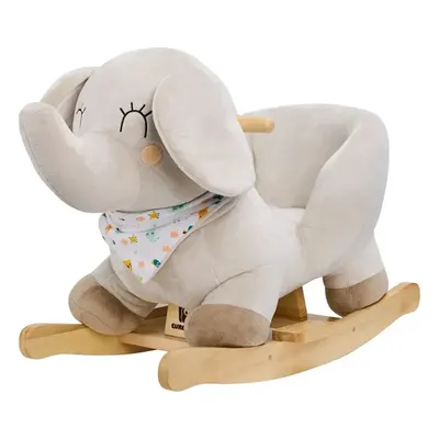 Bascule Éléphant Bois & Peluche 10-36 Mois