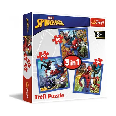 Le défi des toiles rouges : trio de puzzles Spider-Man Trefl