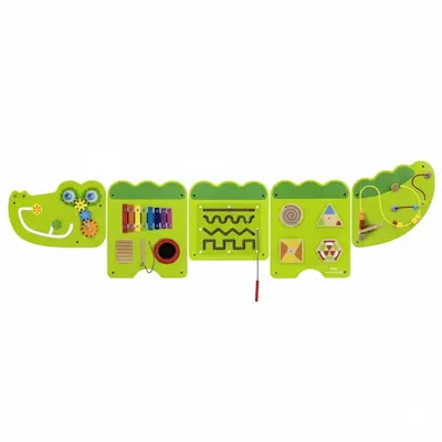 Jeu mural Crocodile aux activités variées en bois dès 18 mois