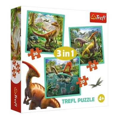 Trio préhistorique à reconstituer — trois puzzles Trefl