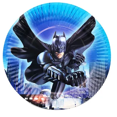 Lot Batman de 10 assiettes en papier pour anniversaire