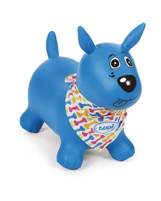 Chien sauteur bleu à bandana personnalisable, dès 10 mois