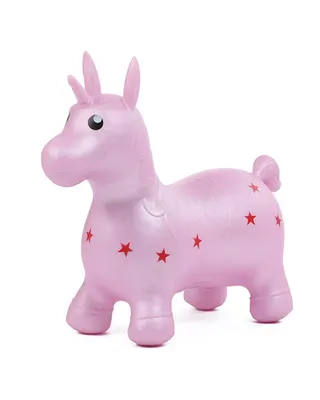 Licorne rebondissante avec pompe à main, dès 10 mois