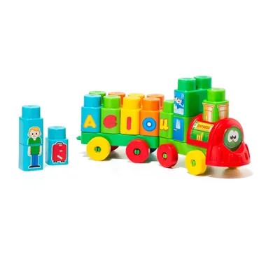 Train à construire multicolore avec 28 blocs dès 12 mois