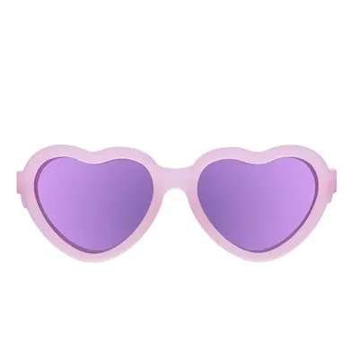 Frosted Pink : lunettes cœur à verres miroir violets, 3–5 ans