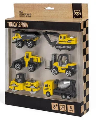 Coffret de six engins de chantier miniatures en métal 1:64 dès 3 ans