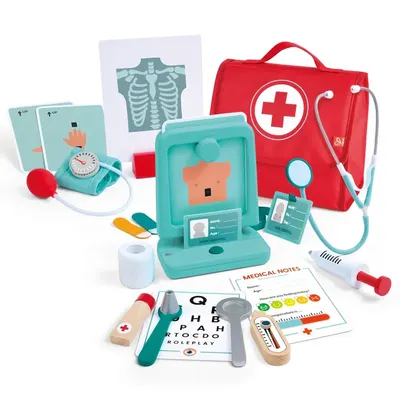 Mallette du jeune médecin avec appareil à radiographies