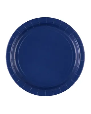 Pack d’assiettes rondes en papier bleu nuit