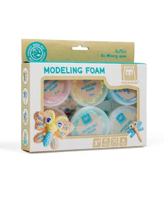 Mousse à modeler pastel à billes, coffret six pots