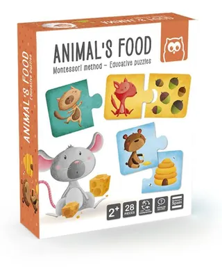 Puzzle d’association Animaux et Nourriture dès 2 ans