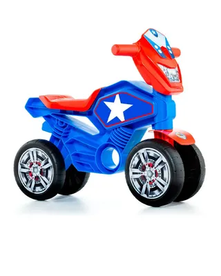 Moto étoilée à 4 roues, porteur bleu et rouge dès 12 mois
