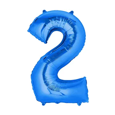 Un grand 2 bleu métallisé pour la fête, ballon en aluminium de 86 cm