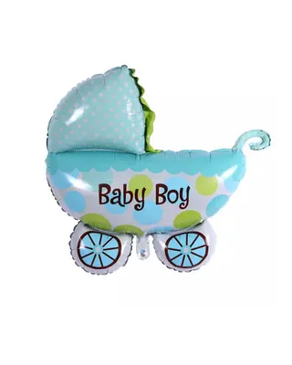 Ballon poussette bleu « Baby Boy » pour fête de naissance