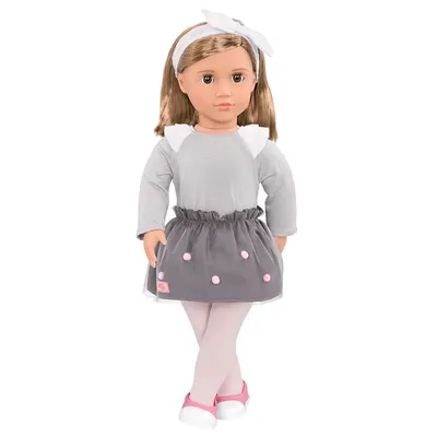 Poupée Bina 46cm Yeux Verts Tenue Pompons Our Generation