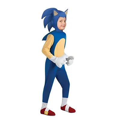 Tenue du hérisson Sonic pour enfant, avec cagoule à piquants et gants