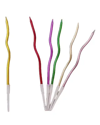 Bougies sinueuses multicolores pour gâteau – 6 pièces