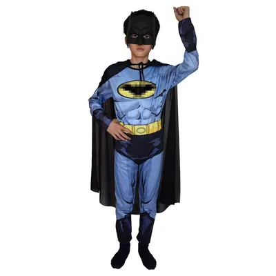 Tenue Batman enfant avec combinaison imprimée, cape et masque