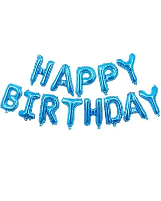 Message d’anniversaire en lettres gonflables bleues