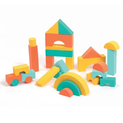 Blocs souples en mousse multicolores, 28 pièces dès 10 mois