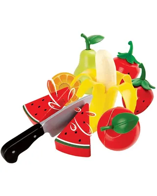 Fruits à préparer pour dinette avec couteau de jeu Hape, dès 3 ans