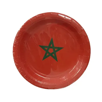 Lot de 10 assiettes rouges à étoile verte