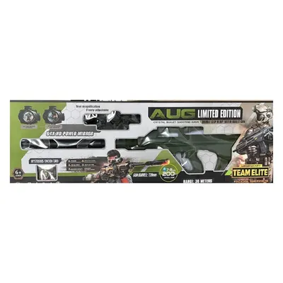 Blaster AUG à billes d’eau, double chargeur et lunette HD 64× – 6 ans+