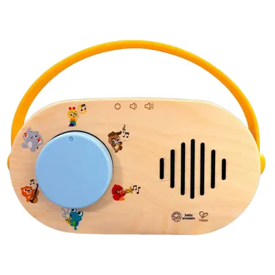 Radio-jouet en bois à bouton bleu Hape 6–36 mois