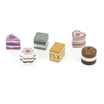 Six petits gâteaux en bois pour jouer au goûter – 18 mois+