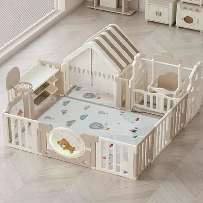 Parc d’activités pliable 150 × 180 cm avec maisonnette et balançoire
