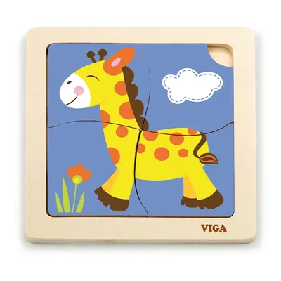 Puzzle Bois Girafe 4 Pièces Viga Toys 18 Mois+