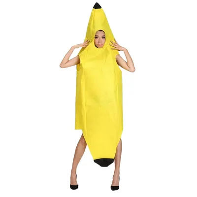 Costume banane jaune à ouverture visage pour adulte