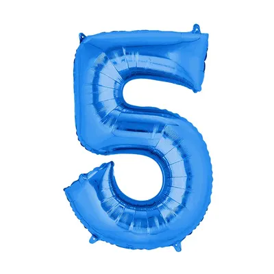 Un cinq bleu métallisé pour vos fêtes, ballon 36 cm